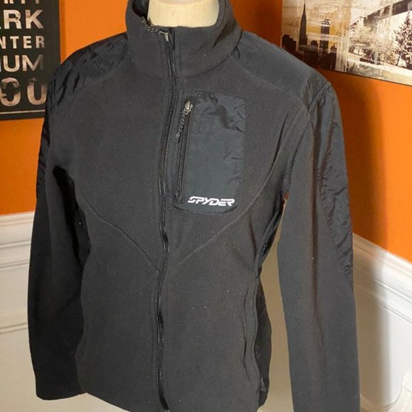 Spyder Outback Fleece Full Zip Jacket Women's US 6 Black - Picture 2 of 5